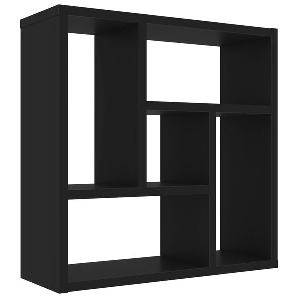 vidaXL Wall Shelf Black 17.8x6.3x17.8" Engineered Wood