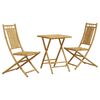 vidaXL Bistro Set Natural Bamboo Bamboo Compact Foldable Bistro Set