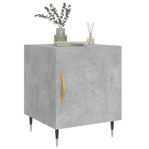 vidaXL Bedside Cabinet Set of 2 Concrete Grey Engineered Wood, Iron