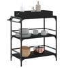 vidaXL Kitchen Trolley Black 32.1"x16.1"x36.4" Engineered Wood