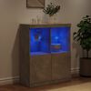 vidaXL Sideboard with LED Lights Concrete Gray 31.9"x14.6"x39.4"