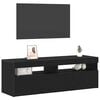vidaXL TV Cabinet Black Oak 47.24 x 13.78 x 15.75 in Engineered Wood