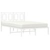 vidaXL Bed Frame White Powder-Coated Steel Small Double Bed Frame