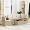 vidaXL Garden Sofa Set Beige, Cream white