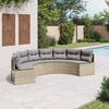 vidaXL Patio Sofa Beige PE Rattan 113 inches long Removable Covers