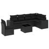 vidaXL Garden Sofa Set Black PE rattan, Powder-coated steel, Tempered glass
