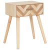 vidaXL Bedside Cabinet Natural Wood Solid Paulownia wood, Solid Pine wood