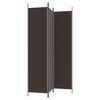 vidaXL 3-Panel Room Divider Brown 59.1"x86.6" Fabric