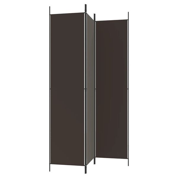 vidaXL 3-Panel Room Divider Brown 59.1"x86.6" Fabric