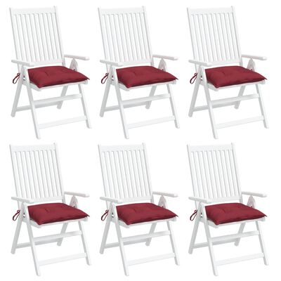 vidaXL Chair Cushions 6 pcs Wine Red 19.7"x19.7"x2.8" Oxford Fabric