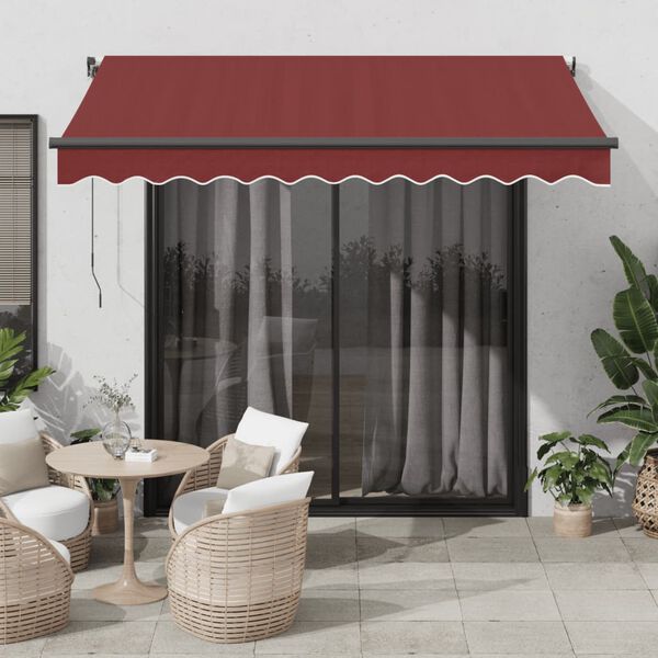 vidaXL Retractable Awning Burgundy