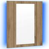 vidaXL LED Mirror Cabinet Artisan Oak Engineered Wood, Acrylic