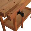 vidaXL Carpentry Work Bench with Drawer 2 Vises Hardwood