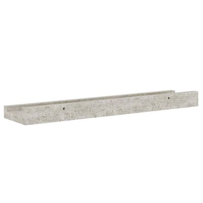 Long concrete shelf with a slightly stepped edge and mounting holes along the length