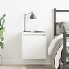 vidaXL Wall-mounted Bedside Cabinet White Engineered wood Standard
