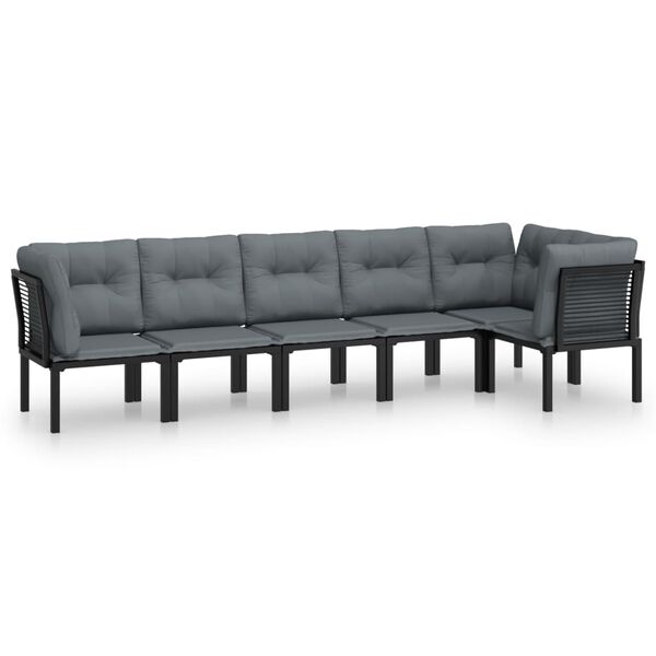 vidaXL Garden Lounge Set Black and Dark Gray