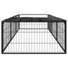 vidaXL Dog Playpen Black Powder-coated steel, Polyethylene