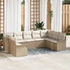 vidaXL Garden Sofa Set with Cushion Beige Poly Rattan