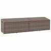 vidaXL Garden Storage Box Grey PE rattan, Powder-Coated Steel Large