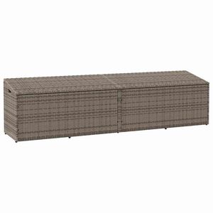 vidaXL Garden Storage Box Grey PE rattan, Powder-Coated Steel Large