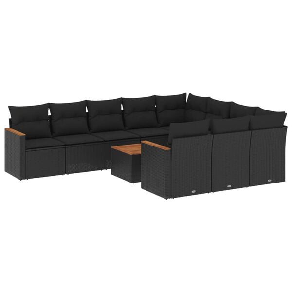 vidaXL Garden Sofa Set Black