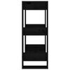 vidaXL Book Cabinet Black Solid pine wood Medium Book Cabinet