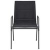 vidaXL Outdoor Chair Set of 6 Black Powder-coated steel and textilene