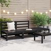 vidaXL Garden Lounge Set Black Solid pinewood Medium Modular