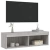 vidaXL TV Stand with LED Lights Gray Sonoma 39.4"x11.8"x11.8"