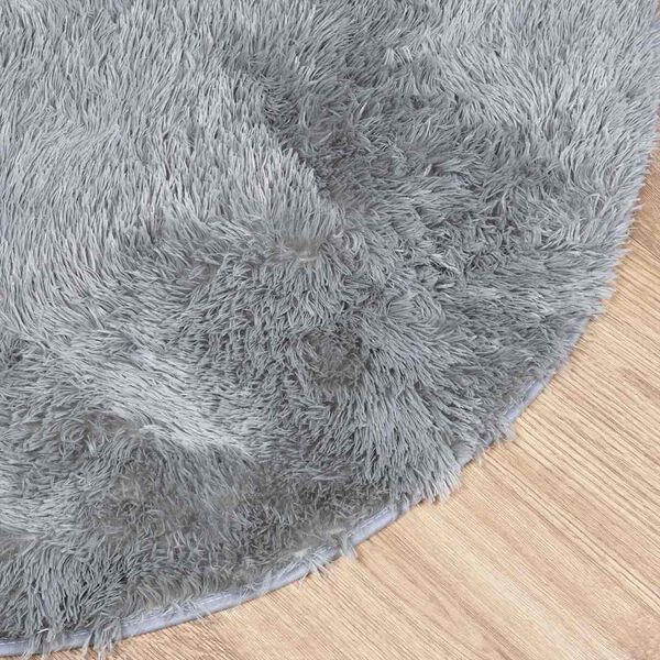 vidaXL Shaggy Rug Light Grey 100% Polyester 63.0 x 63.0 in Non-slip