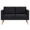 vidaXL Sofa Black Polyester, Wood 2-Seater Removable Covers Sofa