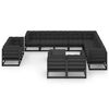 vidaXL Garden Lounge Set Black, Anthracite Solid Pine, Polyester Modular