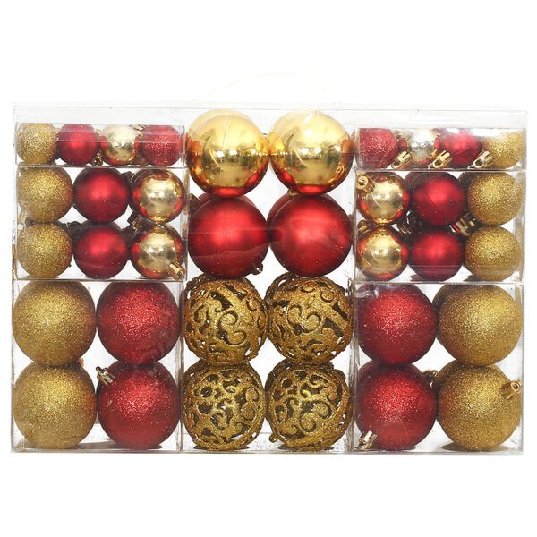 vidaXL Christmas Bauble Set of 100 Gold and Wine Red Polystyrene