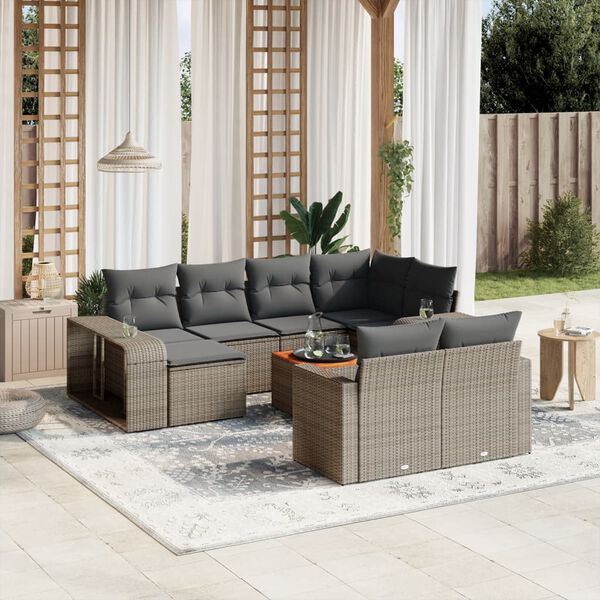 vidaXL Garden Sofa Set Grey