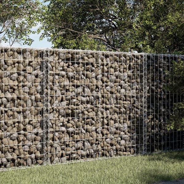 vidaXL Gabion Basket Silver Galvanized iron wire Large Durable
