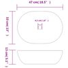 vidaXL Countertop Basin Black and Grey Oval 18.5x13.0x5.1" Ceramic