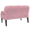 vidaXL Bench Pink Velvet (100% polyester), plywood, solid rubber wood, foam