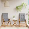 vidaXL Reclining Garden Chair Set of 2 Natural Wood, Grey