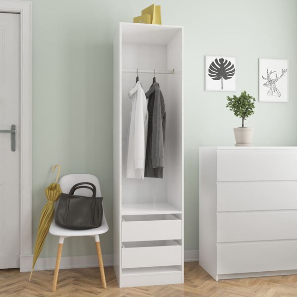 vidaXL Wardrobe High gloss white Engineered wood Compact Wardrobe