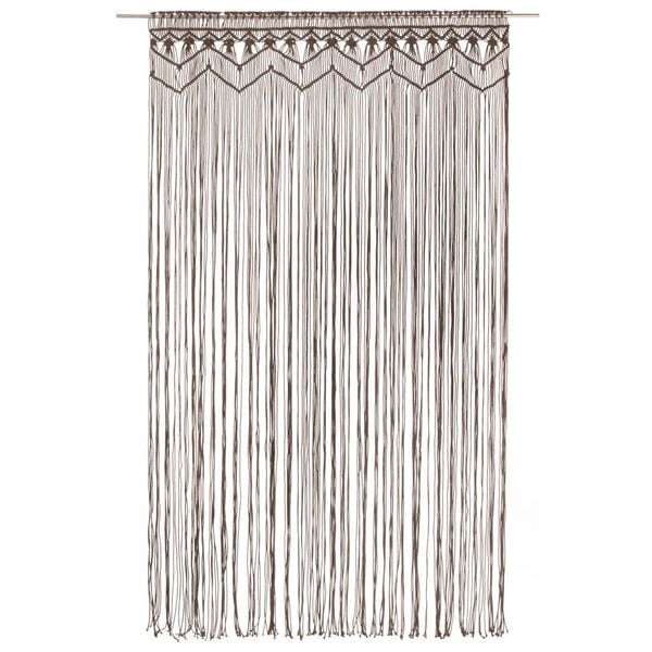 vidaXL Macrame Curtain Taupe 55.1x94.5" Cotton