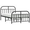 vidaXL Bed Frame Black Powder-Coated Steel 47.2x78.7in Bed Frame