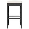vidaXL Garden Bar Stool Set of 2 Black Poly Rattan, Powder-Coated Steel