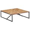 vidaXL Coffee Table White, Brown Solid Acacia wood 43.3 x 43.3 x 14 in