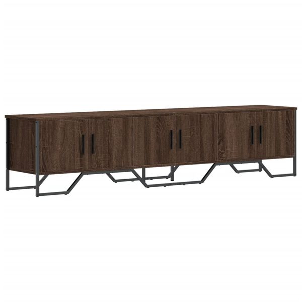 vidaXL TV Cabinet Brown Oak Engineered Wood, Metal Large TV Cabinet