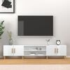 vidaXL TV Cabinet High Gloss White Engineered wood, eucalyptus wood