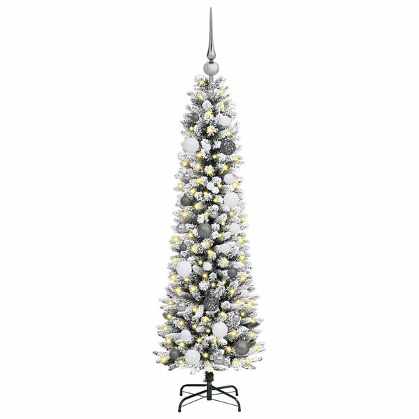 vidaXL Artificial Christmas Tree with 150 LEDs White 59.06 in