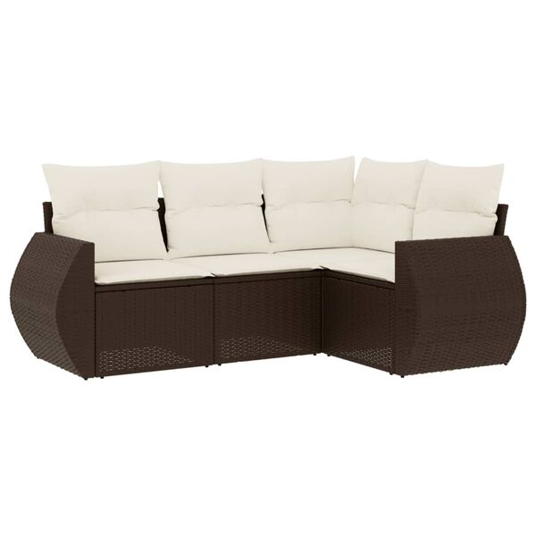 vidaXL Garden Sofa Set Brown PE rattan Large Modular Outdoor Sofa Set