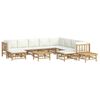 vidaXL Garden Lounge Set Cream White Bamboo Medium Modular