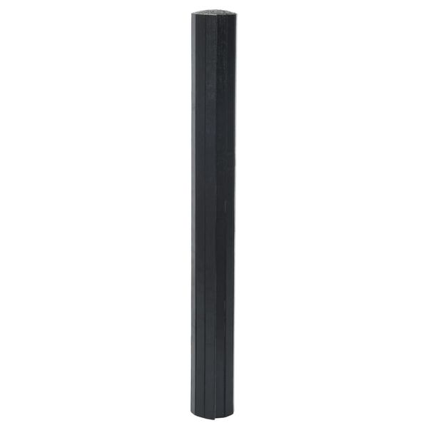 vidaXL Rug Black Bamboo, Polypropylene 27.6 x 196.9 in