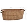 vidaXL Firewood Basket with Carrying Handles 34.6"x22.4"x13.4" Natural Willow
